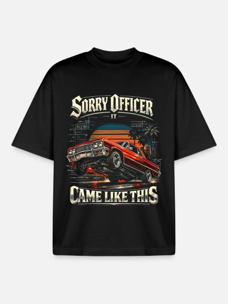 Lowrider Auto Sorry Officer It Came Like This - Boxy Heavyweight Unisex Organic T-Shirt by Stanley/Stella - black