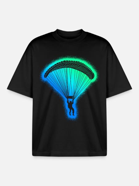Paragliding Paragliding Men Paragliding - Boxy Heavyweight Unisex Organic T-Shirt by Stanley/Stella - black