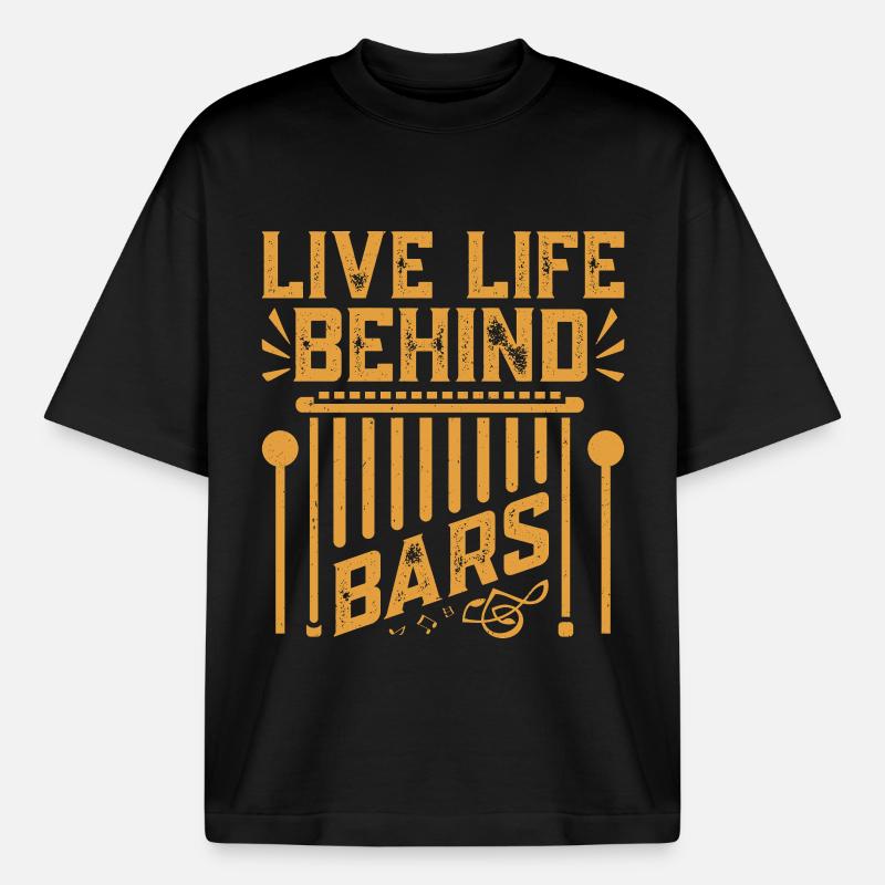 Marimbist Leben hinter Gittern Percussion Pit - Boxy Heavyweight Unisex Organic T-Shirt von Stanley/Stella - Schwarz