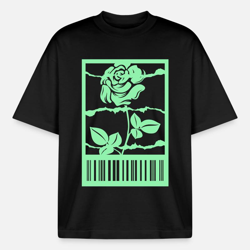 Gothic Rose Stacheldraht Strichcode Urban Style - Boxy Heavyweight Unisex Organic T-Shirt von Stanley/Stella - Schwarz