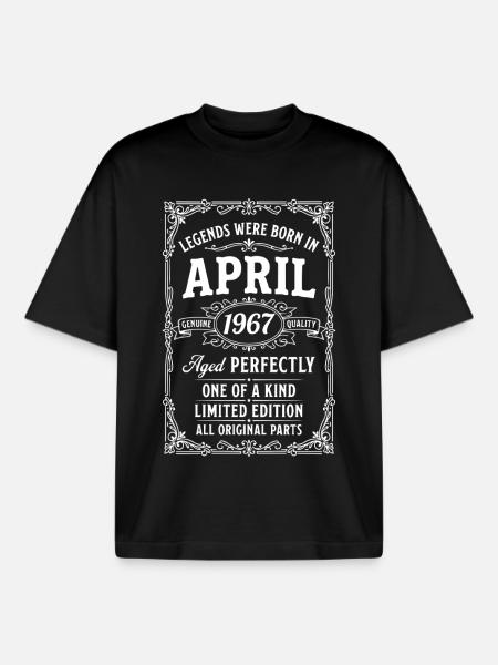 Awesome since April 1967 - Boxy Heavyweight Unisex Organic T-Shirt by Stanley/Stella - black