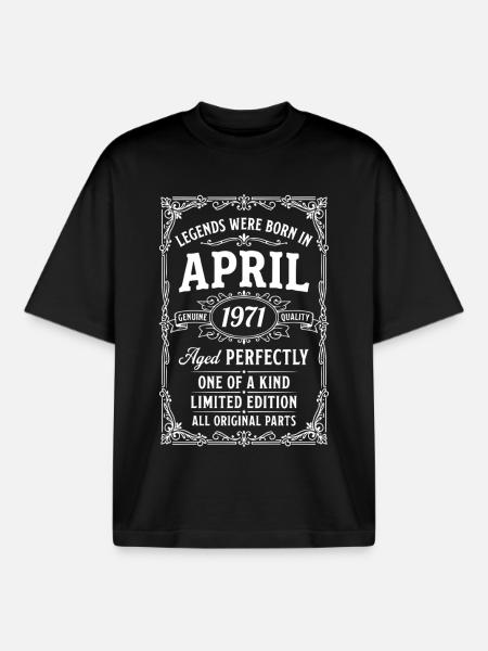 Awesome since April 1971 - Boxy Heavyweight Unisex Organic T-Shirt by Stanley/Stella - black