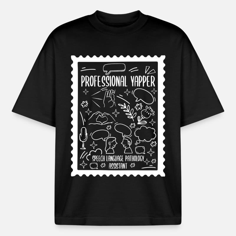 Professionelle Yapper Speech Language SLP - Boxy Heavyweight Unisex Organic T-Shirt von Stanley/Stella - Schwarz