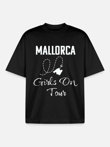 Mallorca, Girls on Tour - Boxy Heavyweight Unisex Organic T-Shirt by Stanley/Stella - black