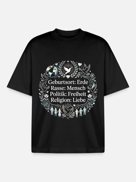 Gegen Rassismus - Boxy Heavyweight Unisex Organic T-Shirt von Stanley/Stella - Schwarz