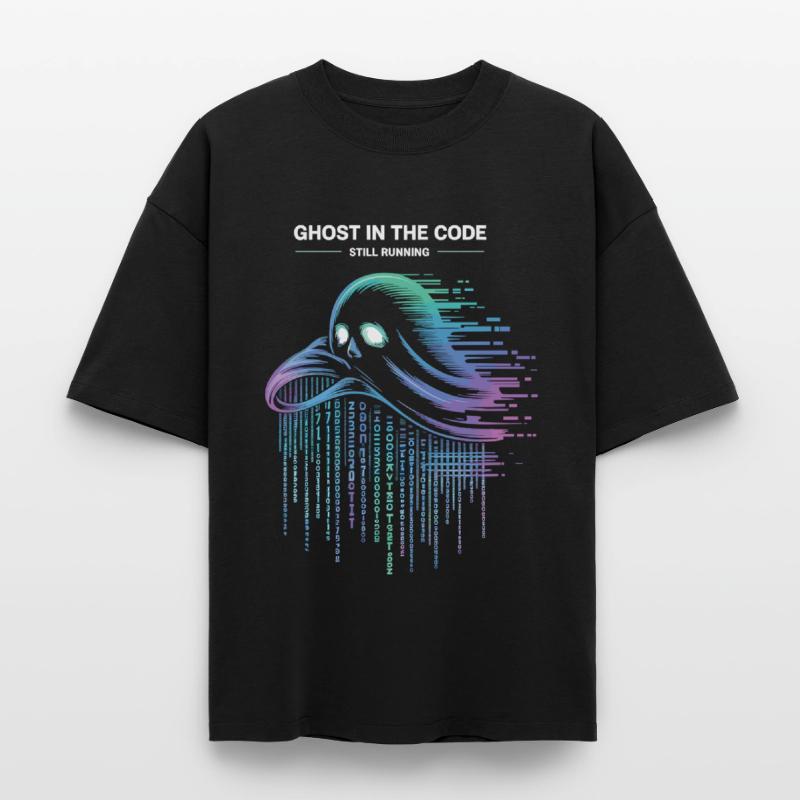 Ghost in the Code T-Shirt Programmer IT Nerd Boxy Heavyweight Unisex Organic T-Shirt by Stanley/Stella