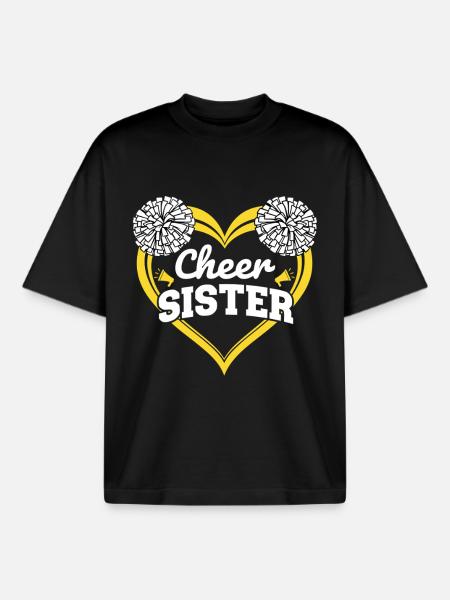 Cheer Sister - Boxy Heavyweight Unisex Organic T-Shirt by Stanley/Stella - black