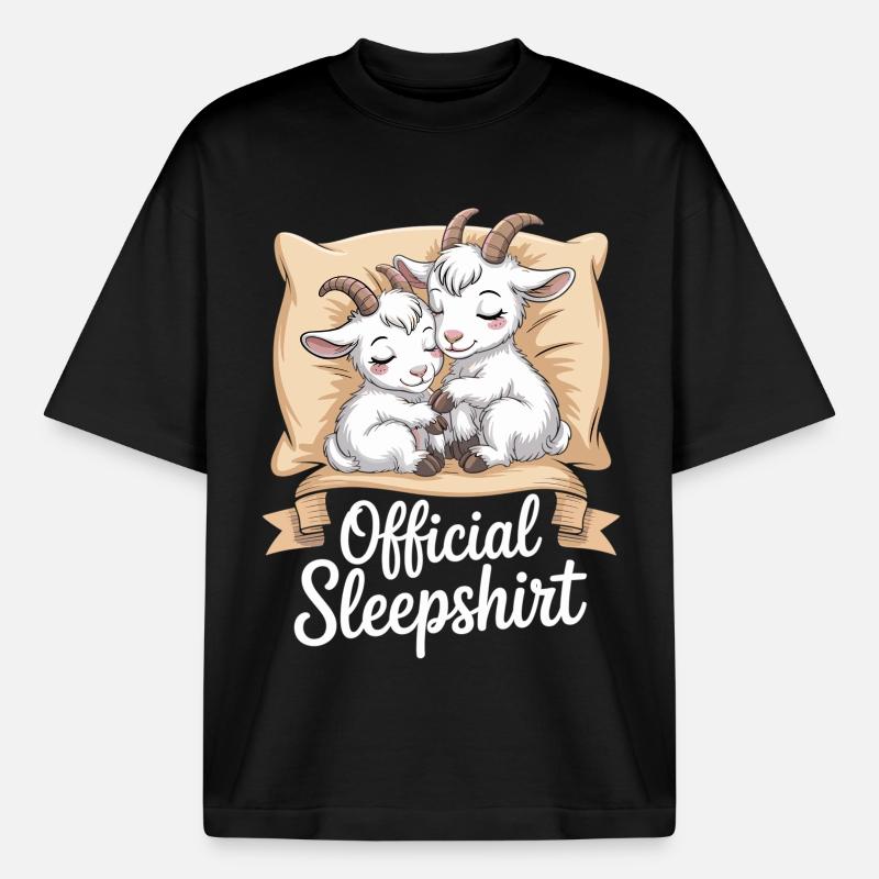 Sovskjorta Getpresentkvällsoutfit - Unisex boxy heavyweight ekologisk T-shirt Stanley/Stella - svart