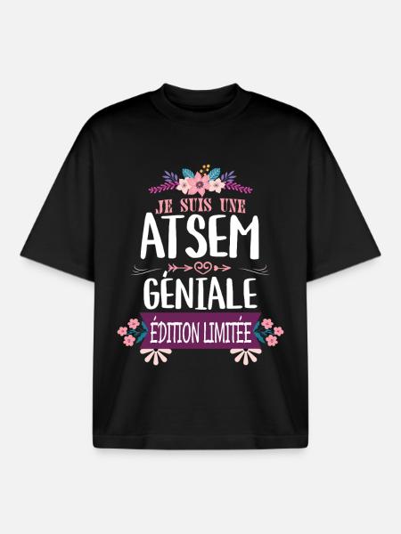 ATSEM Géniale Édition Limitée - T-shirt unisexe boxy épais biologique Stanley/Stella - noir