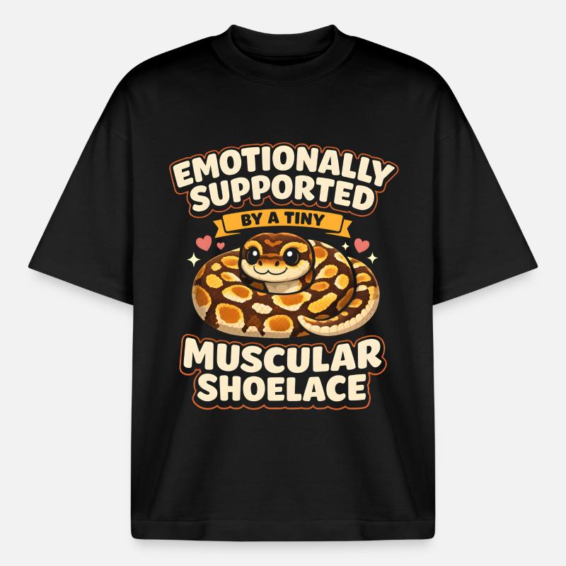 Lacets musclés | Humour du Python Roi - T-shirt unisexe boxy épais biologique Stanley/Stella - noir