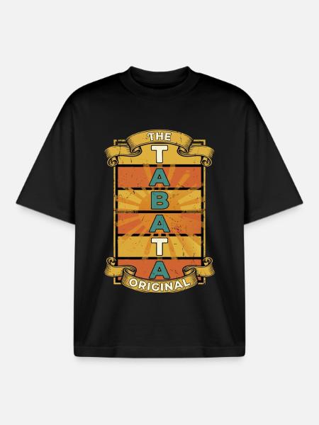 Tabata Training Fitness Retro - Boxy Heavyweight Unisex Organic T-Shirt von Stanley/Stella - Schwarz