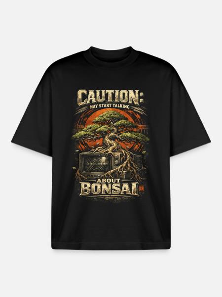 La precaución con los bonsáis puede empezar a hablar de bonsáis - Camiseta unisex boxy orgánica de Stanley/Stella - negro