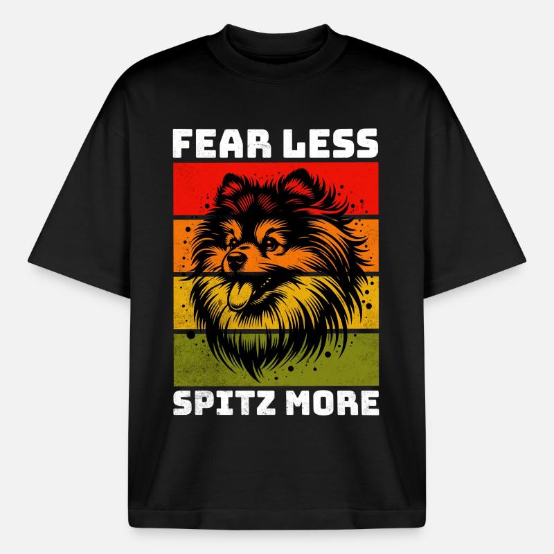 German Spitz Spitz Dwarf Spitz - Boxy Heavyweight Unisex Organic T-Shirt by Stanley/Stella - black
