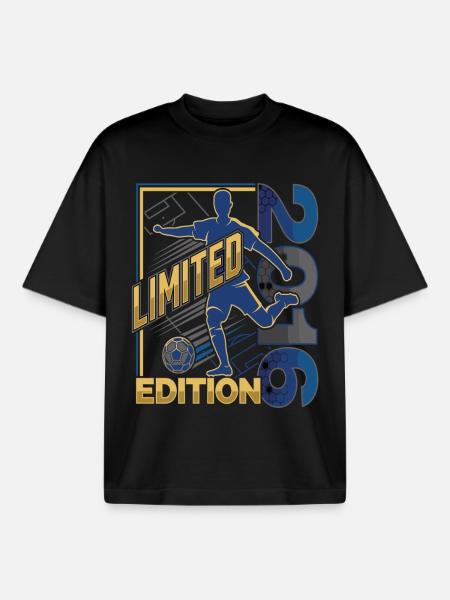 Édition limitée anniversaire du football 2016 - T-shirt unisexe boxy épais biologique Stanley/Stella - noir
