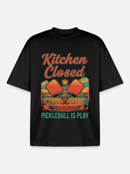 Pickleball køkken lukket pickleball spiller sjovt - Stanley/Stella unisex boxy heavyweight T-shirt økologisk - sort