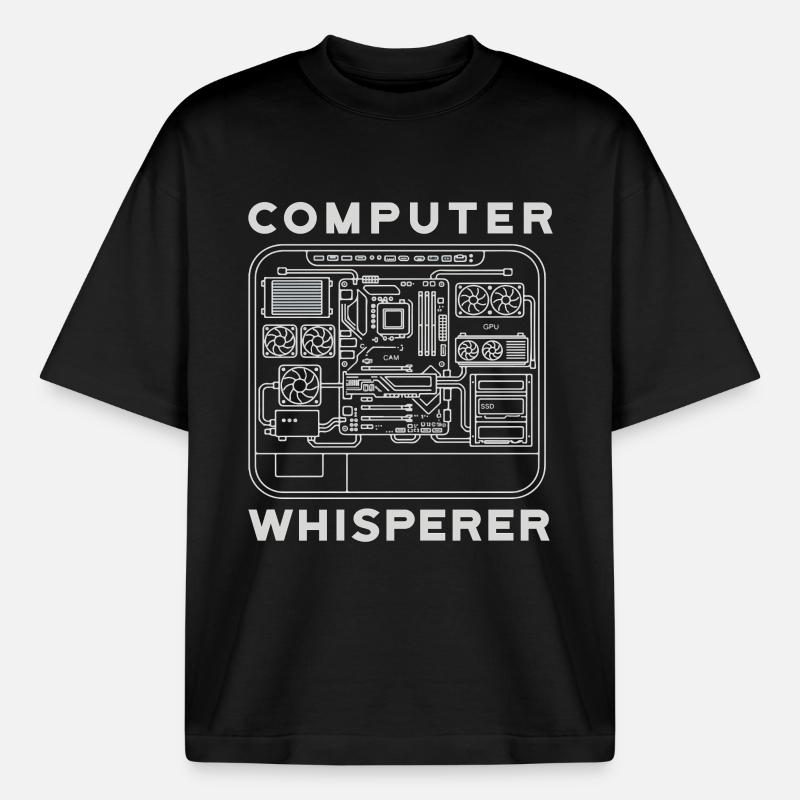 Computer Flüsterer Motherboard Hardware PC - Boxy Heavyweight Unisex Organic T-Shirt von Stanley/Stella - Schwarz