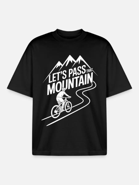 VTT, Descente, Action du cyclisme - T-shirt unisexe boxy épais biologique Stanley/Stella - noir