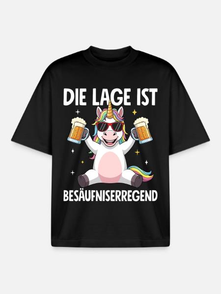 Die Lage Ist Besäufniserregend - Boxy Heavyweight Unisex Organic T-Shirt von Stanley/Stella - Schwarz
