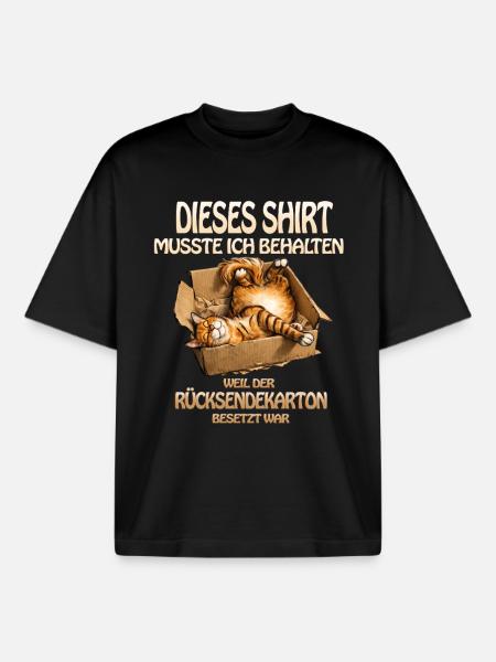 Katzen im Karton Humorshirt - Boxy Heavyweight Unisex Organic T-Shirt von Stanley/Stella - Schwarz