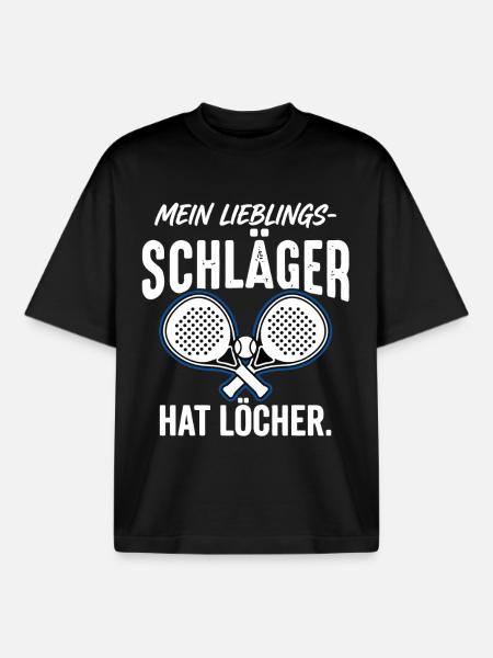 Padel Tennis Schläger - Boxy Heavyweight Unisex Organic T-Shirt von Stanley/Stella - Schwarz