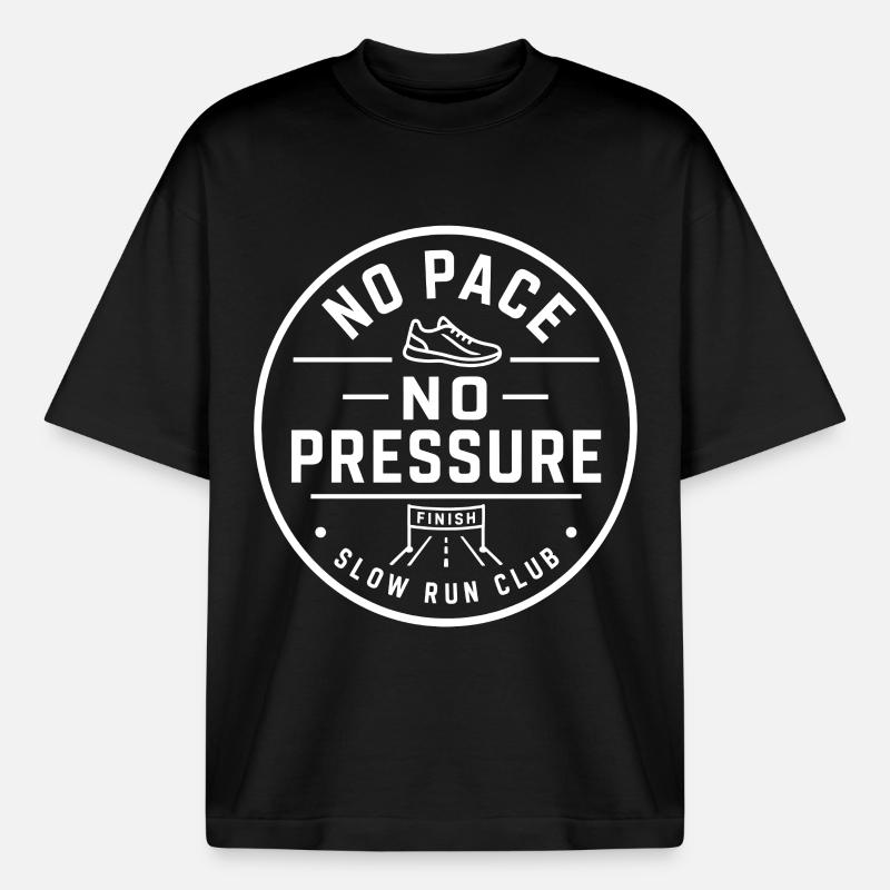 Pas de rythme, pas de pression - T-shirt unisexe boxy épais biologique Stanley/Stella - noir