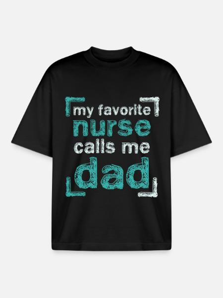 Stolzer Papa einer Krankenschwester - Boxy Heavyweight Unisex Organic T-Shirt von Stanley/Stella - Schwarz