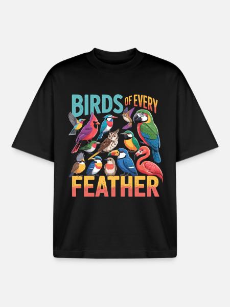 Birds of Every Feather Vogel - Boxy Heavyweight Unisex Organic T-Shirt by Stanley/Stella - black