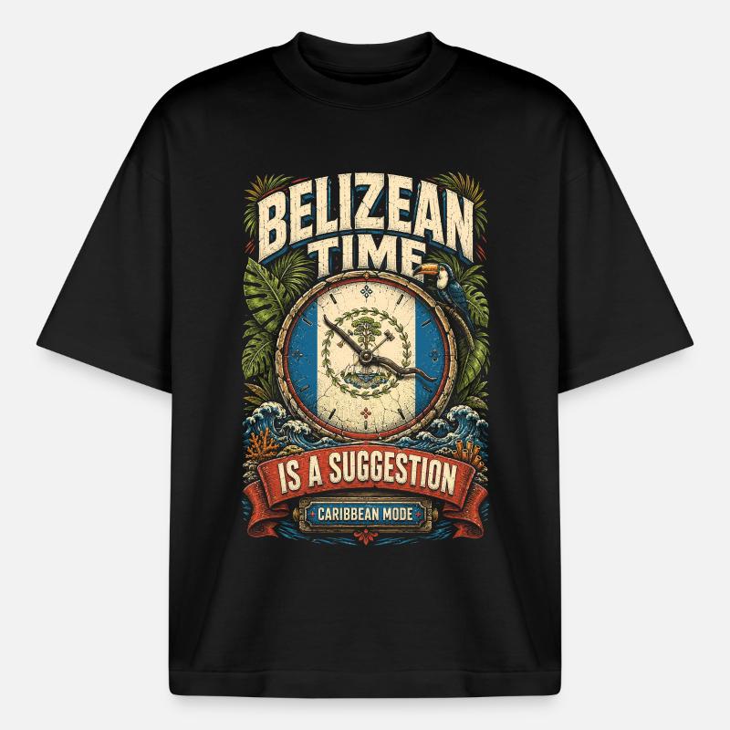 Belize Belizean Root - Boxy Heavyweight Unisex Organic T-Shirt by Stanley/Stella - black