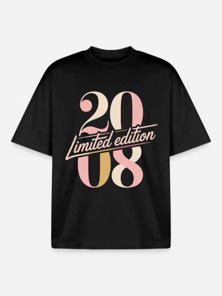 Anniversaire édition limitée 2008 - T-shirt unisexe boxy épais biologique Stanley/Stella - noir