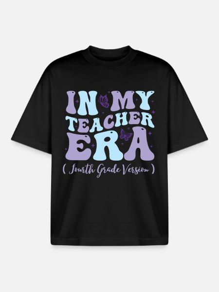 À l’époque de mon enseignant, quatrième - T-shirt unisexe boxy épais biologique Stanley/Stella - noir