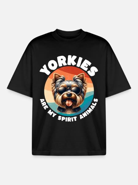 Funny Yorkshire Terrier Sayings - Boxy Heavyweight Unisex Organic T-Shirt by Stanley/Stella - black