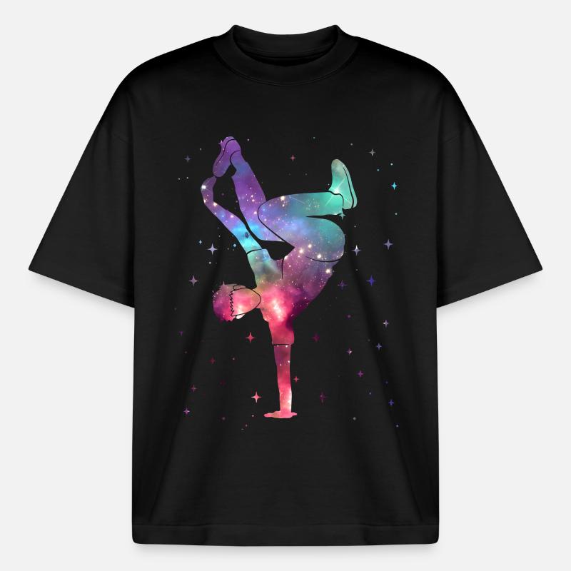 Breakdancing Breakdancer Space Breakdance - Boxy Heavyweight Unisex Organic T-Shirt by Stanley/Stella - black