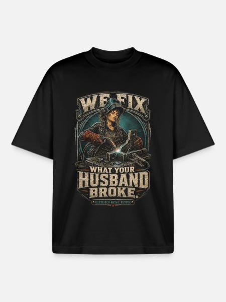 Welder Welding Specialist - Boxy Heavyweight Unisex Organic T-Shirt by Stanley/Stella - black