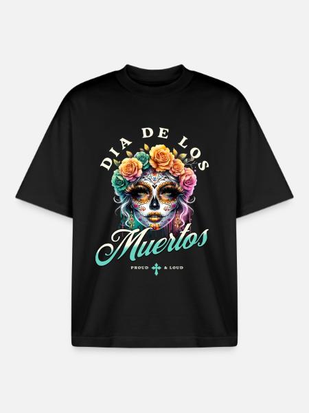 Dia De Los Muertos - Boxy Heavyweight Unisex Organic T-Shirt von Stanley/Stella - Schwarz