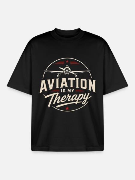 Aircraft Mechanic Aviation Technology Engineer - Boxy Heavyweight Unisex Organic T-Shirt by Stanley/Stella - black