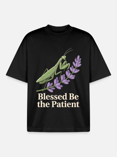  Gottesanbeterin Lavendel - Boxy Heavyweight Unisex Organic T-Shirt von Stanley/Stella - Schwarz