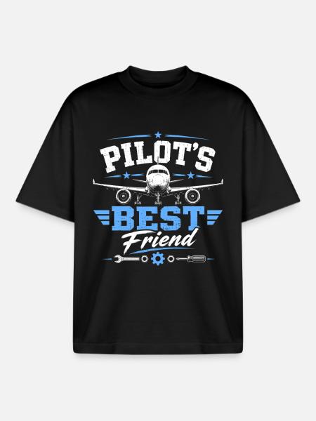 Aircraft Mechanic Maintenance and Engineering - Boxy Heavyweight Unisex Organic T-Shirt by Stanley/Stella - black
