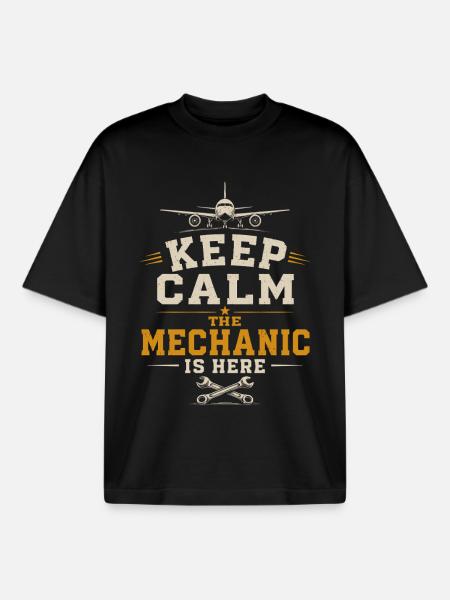 Aircraft Engineering Aviation Engineer Profession - Boxy Heavyweight Unisex Organic T-Shirt by Stanley/Stella - black