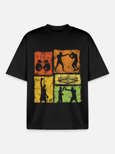 Boxen Retro-Stil Grafik Für Boxprofis - Boxy Heavyweight Unisex Organic T-Shirt von Stanley/Stella - Schwarz