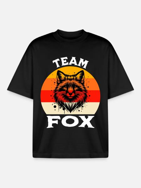 Team Rotfuchs Fuchs - Boxy Heavyweight Unisex Organic T-Shirt von Stanley/Stella - Schwarz