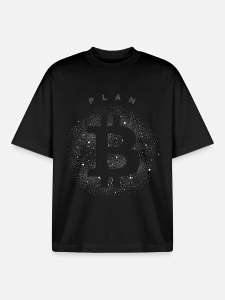 Bitcoin - Plan B - Krypto Geschenk - Boxy Heavyweight Unisex Organic T-Shirt von Stanley/Stella - Schwarz