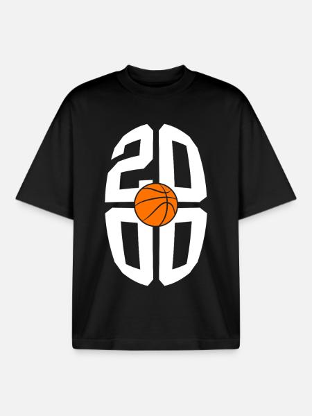 BORN 2000 BASKETBALL 26TH BIRTHDAY - Boxy Heavyweight Unisex Organic T-Shirt by Stanley/Stella - black