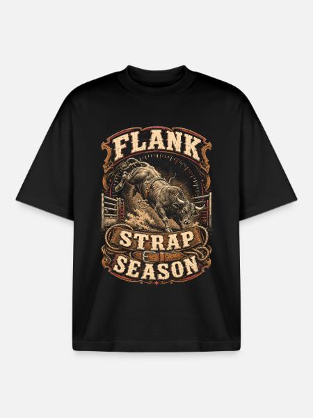 Rodeo American Flank Strap Season - Boxy Heavyweight Unisex Organic T-Shirt by Stanley/Stella - black