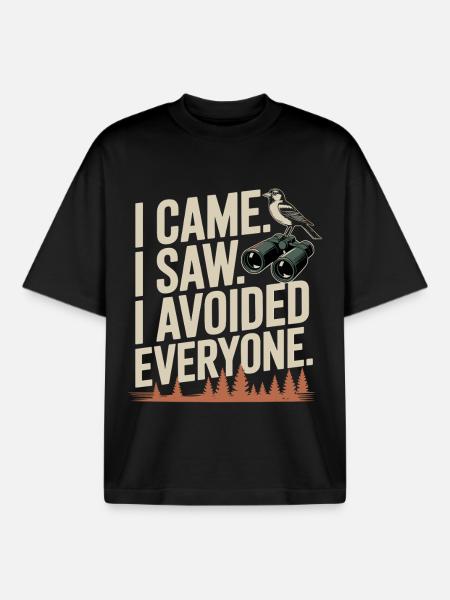 I came. I saw. All avoided. - Boxy Heavyweight Unisex Organic T-Shirt by Stanley/Stella - black