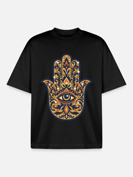 Spirituality Meditation Sacred Geometry Symbol - Boxy Heavyweight Unisex Organic T-Shirt by Stanley/Stella - black