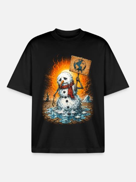 Climate Change Global Warming Environmental Protection - Boxy Heavyweight Unisex Organic T-Shirt by Stanley/Stella - black