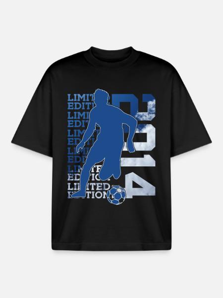 LIMITED EDITION 2014 FOOTBALL 12TH BIRTHDAY - Boxy Heavyweight Unisex Organic T-Shirt by Stanley/Stella - black