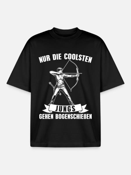 Bogensport_Pfeil_-_Bogen_Jungs_Bogenschiessen - Boxy Heavyweight Unisex Organic T-Shirt von Stanley/Stella - Schwarz