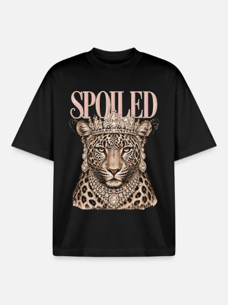 Verdorbene Leopardkronendiamanten | Design Queen - Boxy Heavyweight Unisex Organic T-Shirt von Stanley/Stella - Schwarz
