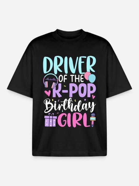 Driver Of The K-Pop Birthday Girl - Boxy Heavyweight Unisex Organic T-Shirt by Stanley/Stella - black